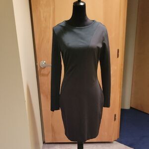 Forest Lily green asymmetrical faux suede sheath dress sz 10